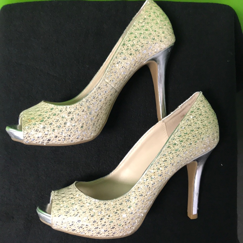 Audrey Brook Shoe silver and gold.